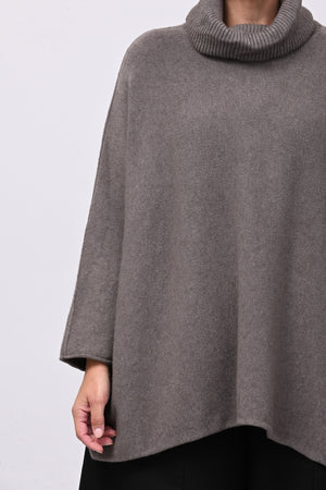 Maxi Pull collo anello - Tortora