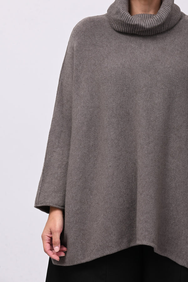 Maxi Pull collo anello - Tortora