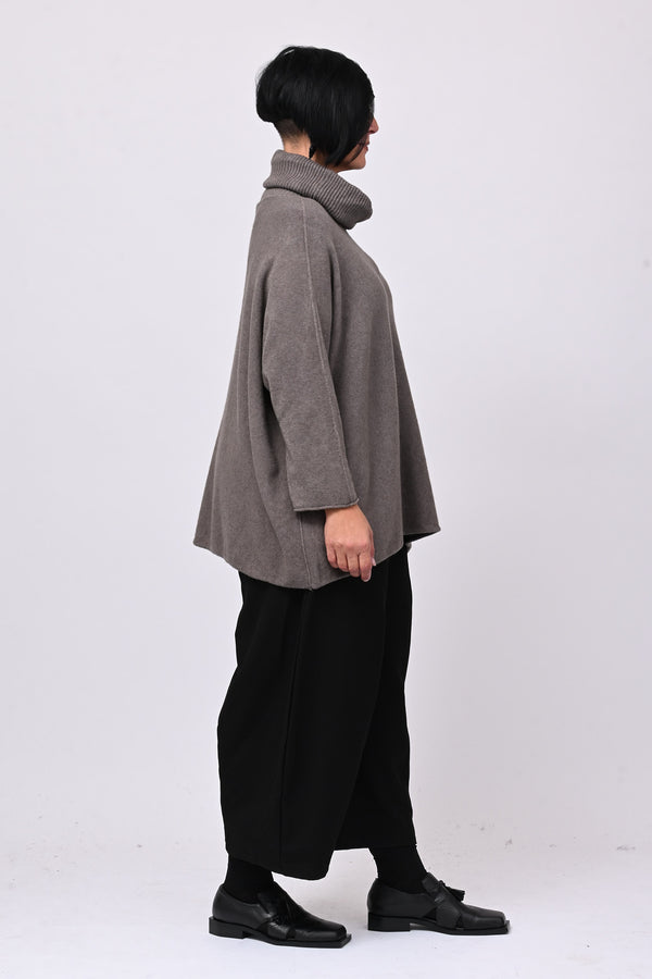 Maxi Pull collo anello - Tortora