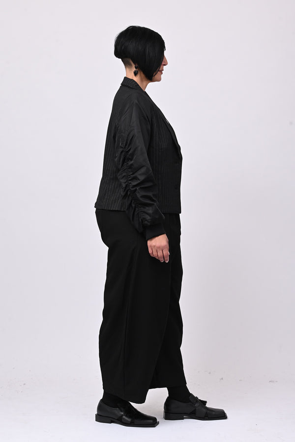 Giacca bomber gessata - Nero