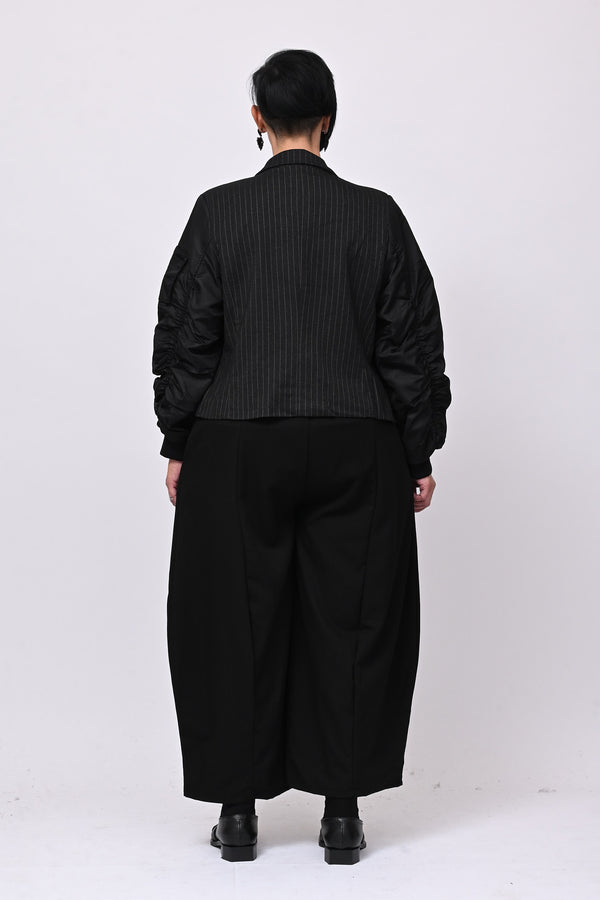 Giacca bomber gessata - Nero