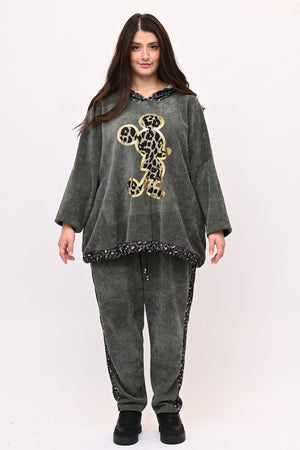 Tuta ciniglia topolino - Verde militare