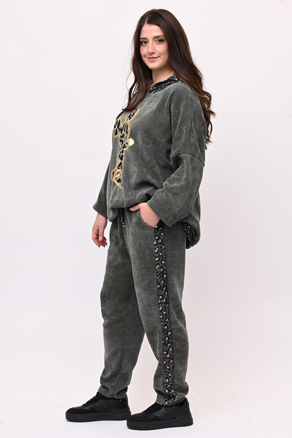 Tuta ciniglia topolino - Verde militare