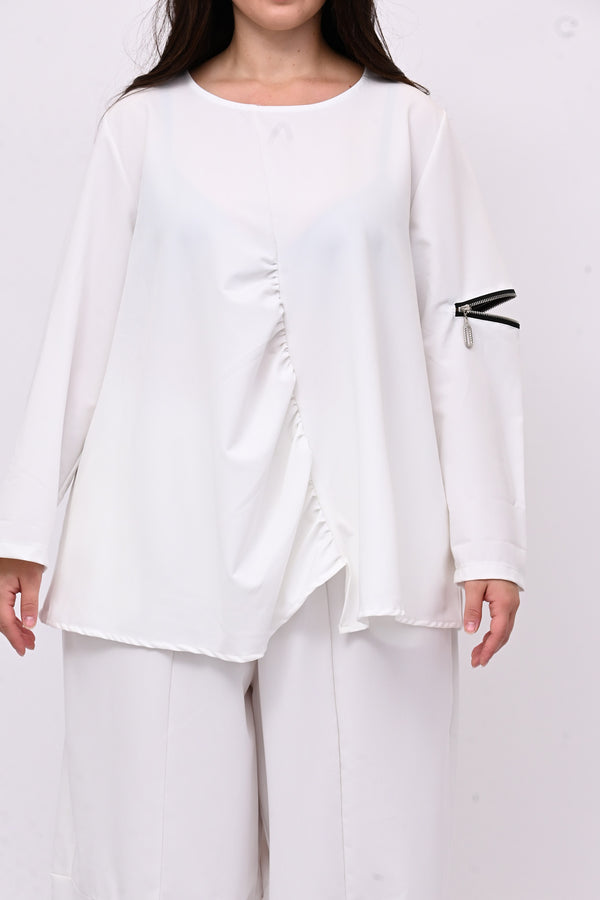 Completo doppia zip - Bianco