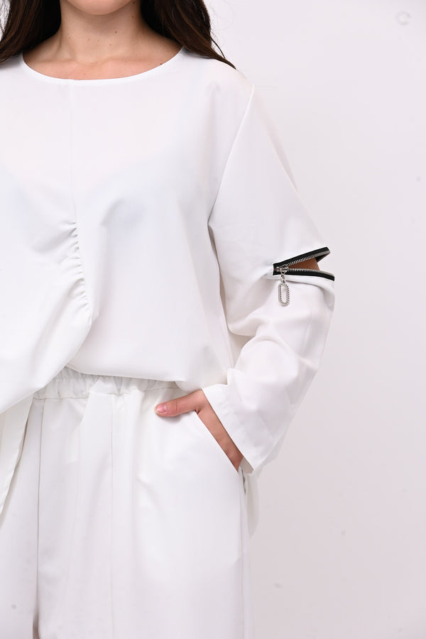 Completo doppia zip - Bianco