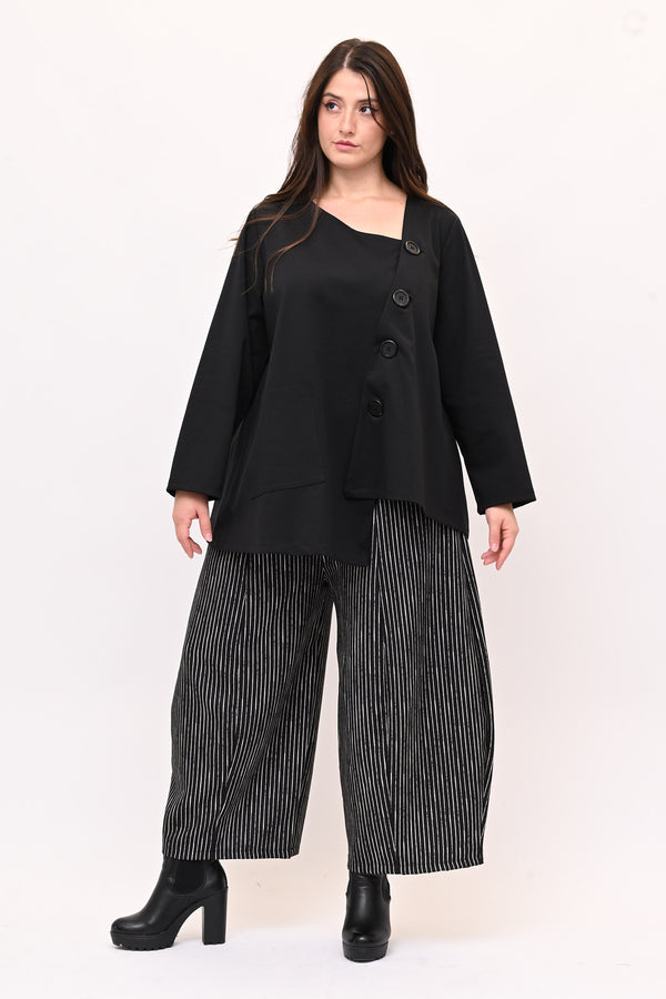 Giacca asimmetrica bottoni - Nero