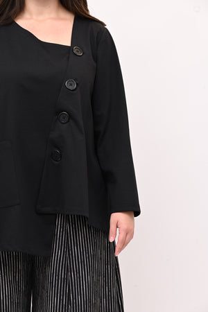 Giacca asimmetrica bottoni - Nero