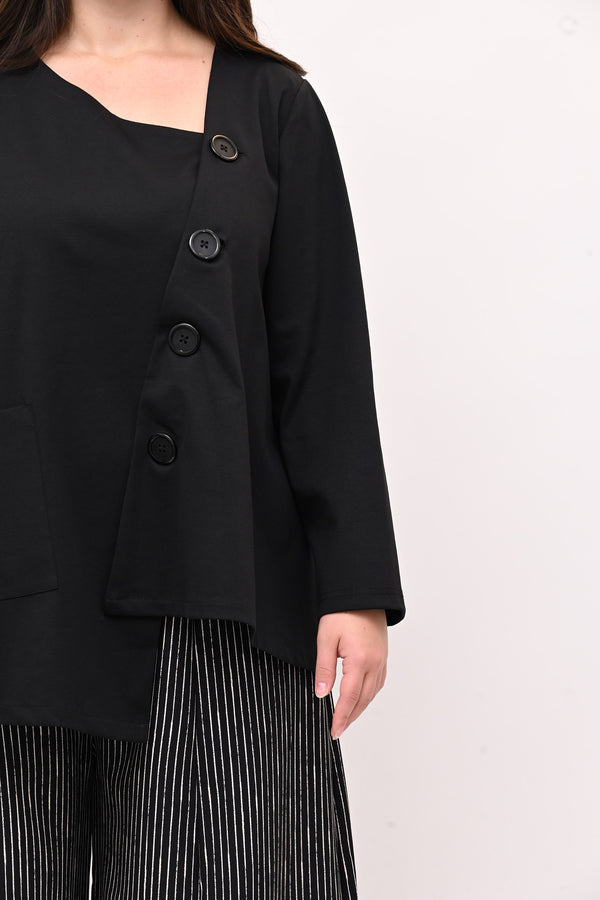 Giacca asimmetrica bottoni - Nero