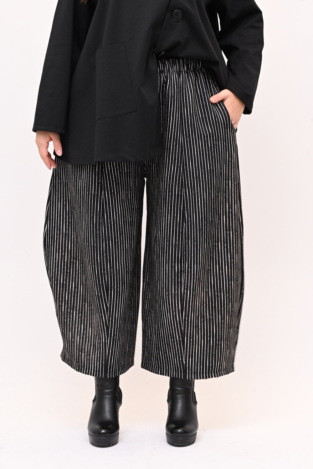 Pantacrop gessato - Nero