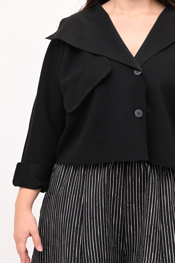 Cappottino crop tasca - Nero
