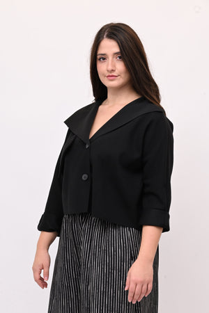 Cappottino crop tasca - Nero