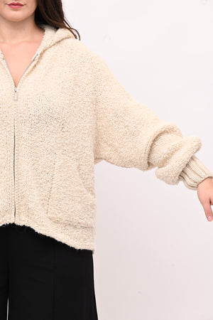 Cardigan Alpaka zip - Vaniglia