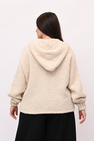 Cardigan Alpaka zip - Vaniglia