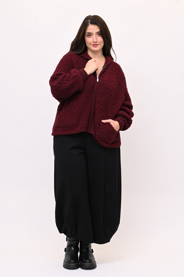 Cardigan Alpaka zip - Vino