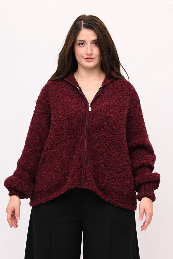 Cardigan Alpaka zip - Vino