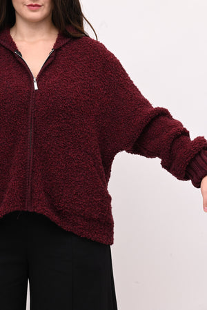Cardigan Alpaka zip - Vino