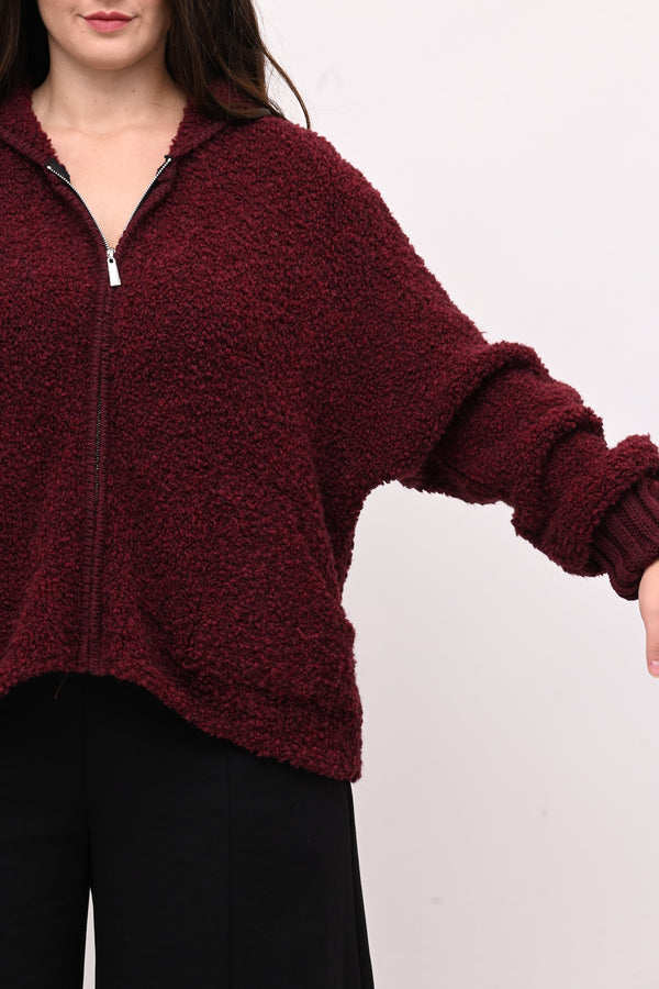 Cardigan Alpaka zip - Vino