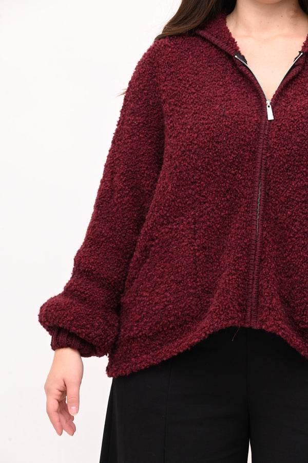 Cardigan Alpaka zip - Vino