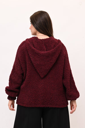 Cardigan Alpaka zip - Vino
