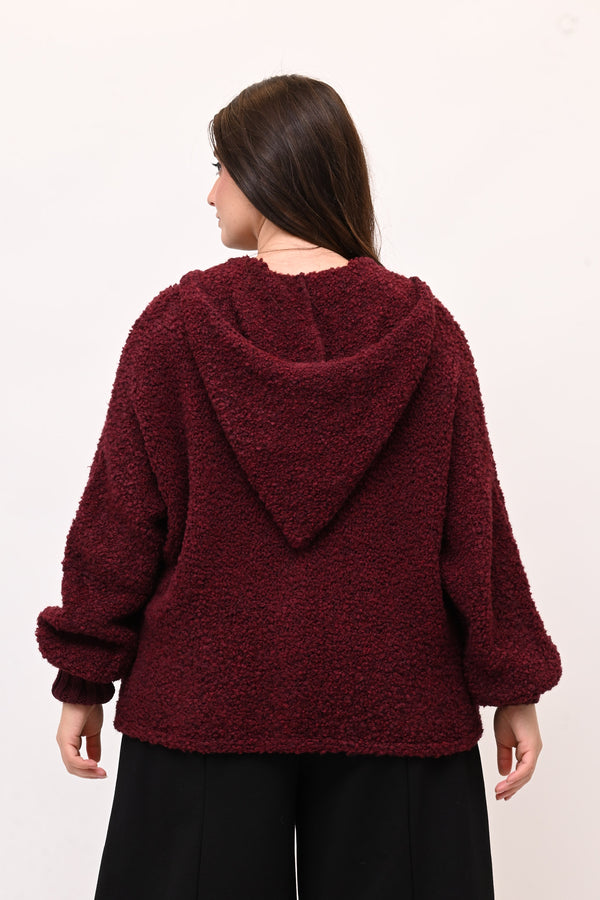 Cardigan Alpaka zip - Vino
