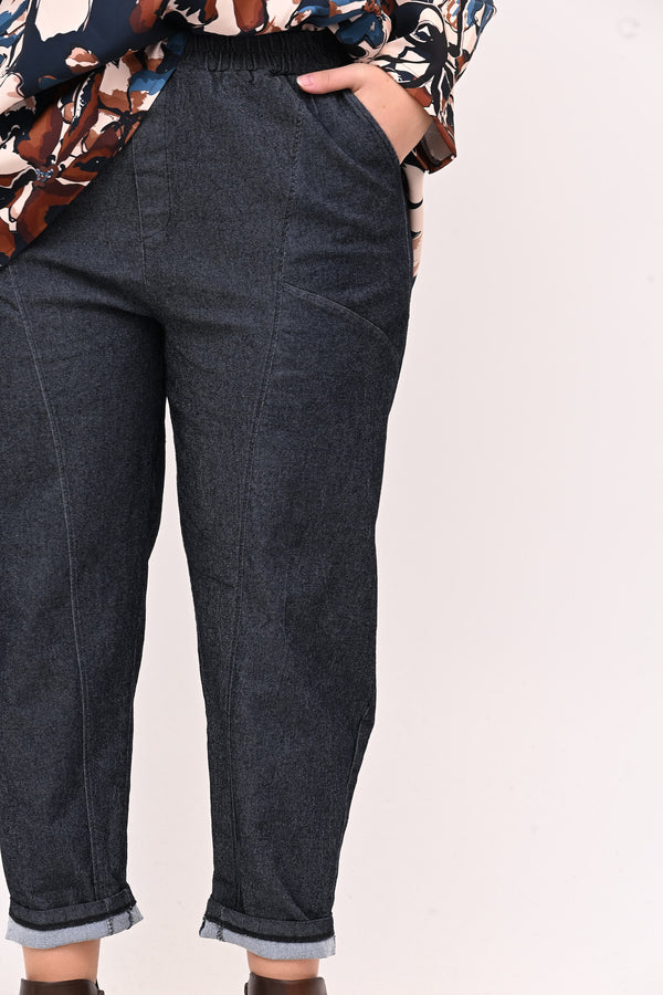 Jeans baggy cuciture - Blu scuro