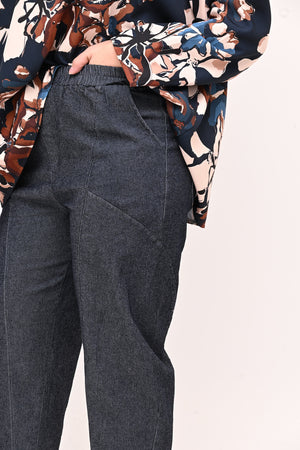 Jeans baggy cuciture - Blu scuro