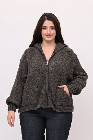 Cardigan Alpaka zip - Fango