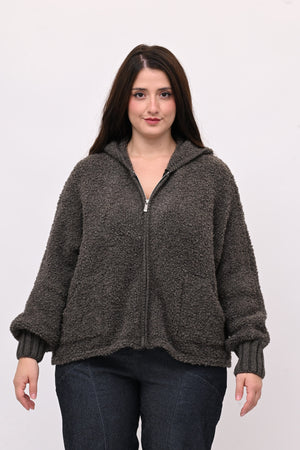 Cardigan Alpaka zip - Fango