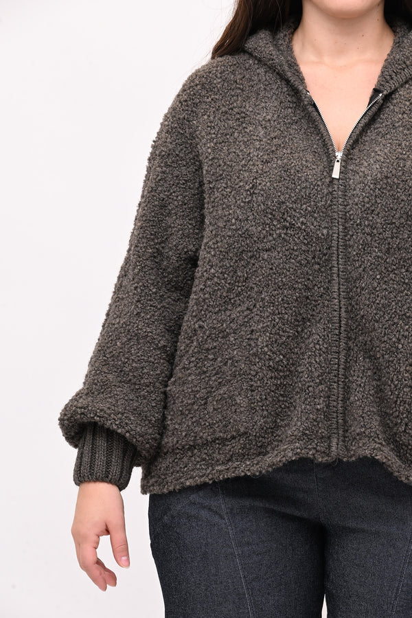 Cardigan Alpaka zip - Fango