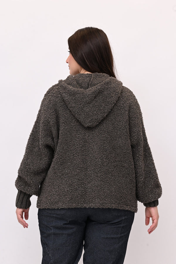 Cardigan Alpaka zip - Fango