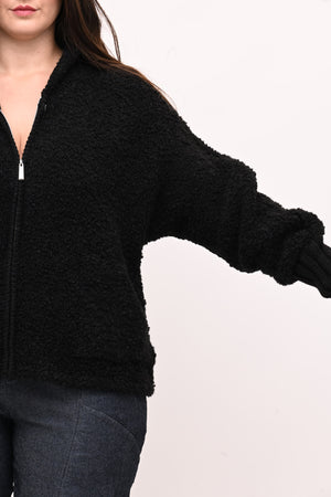 Cardigan Alpaka zip - Nero