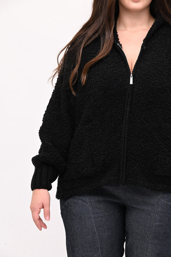 Cardigan Alpaka zip - Nero