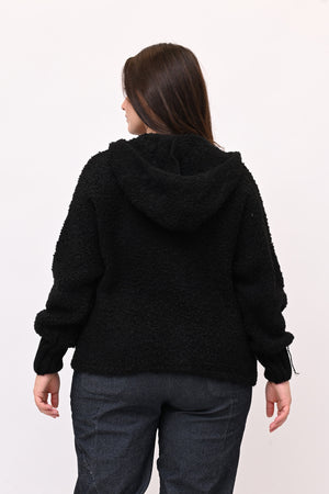 Cardigan Alpaka zip - Nero