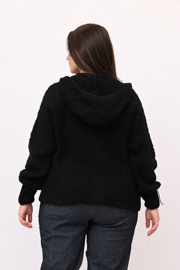 Cardigan Alpaka zip - Nero