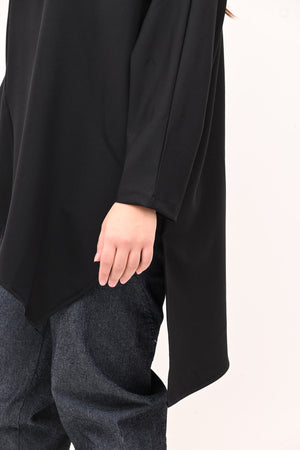 Maglia punte e zip - Nero