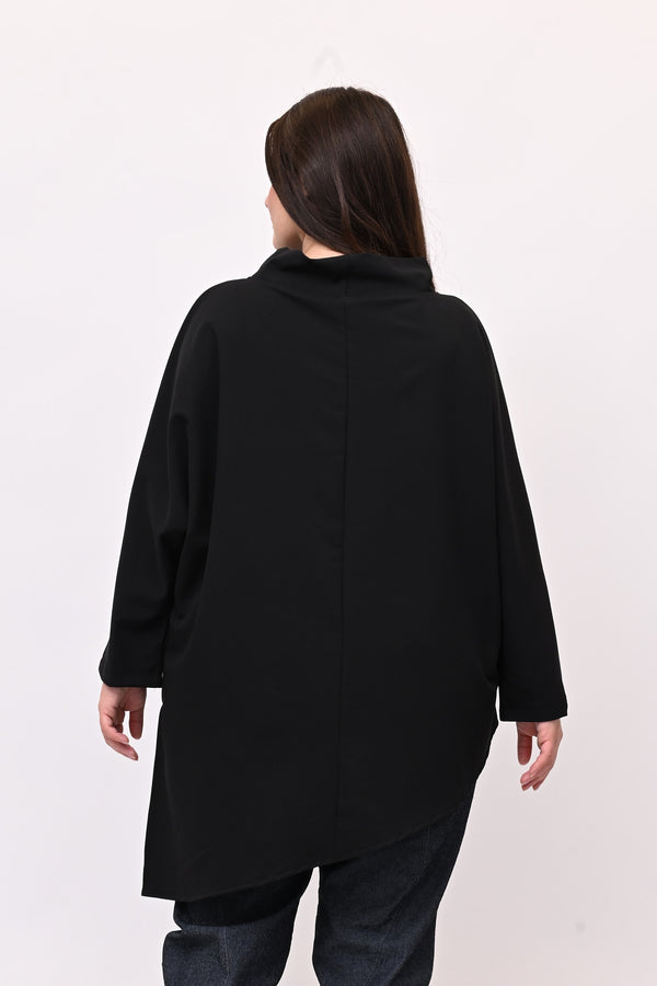 Maglia punte e zip - Nero