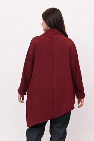 Maglia punte e zip - Vino