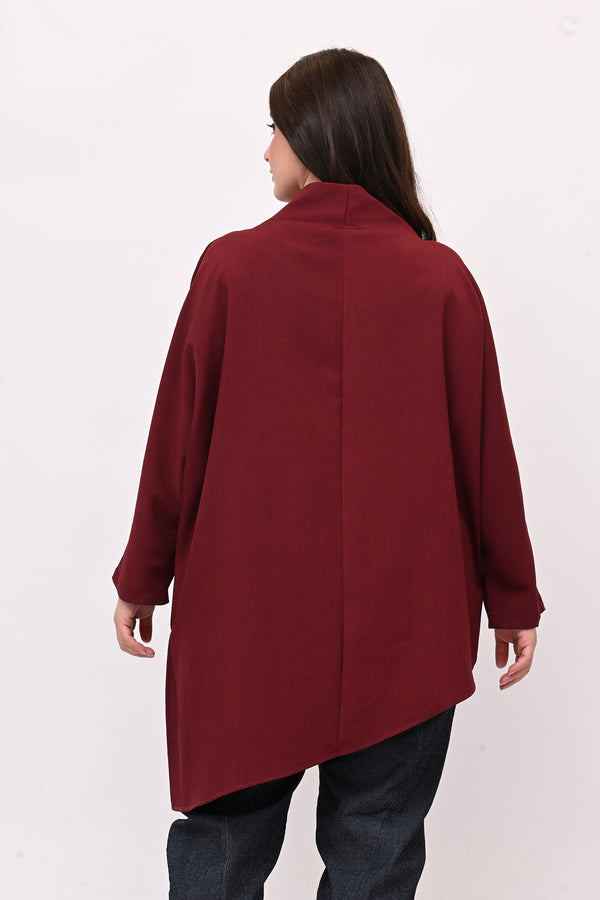 Maglia punte e zip - Vino