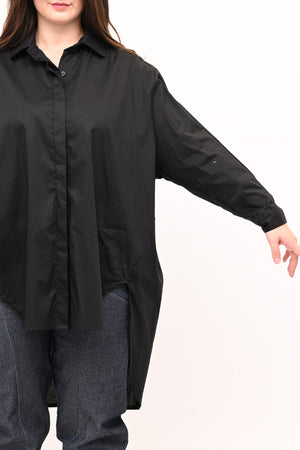 Maxi camicia cotone - Nero