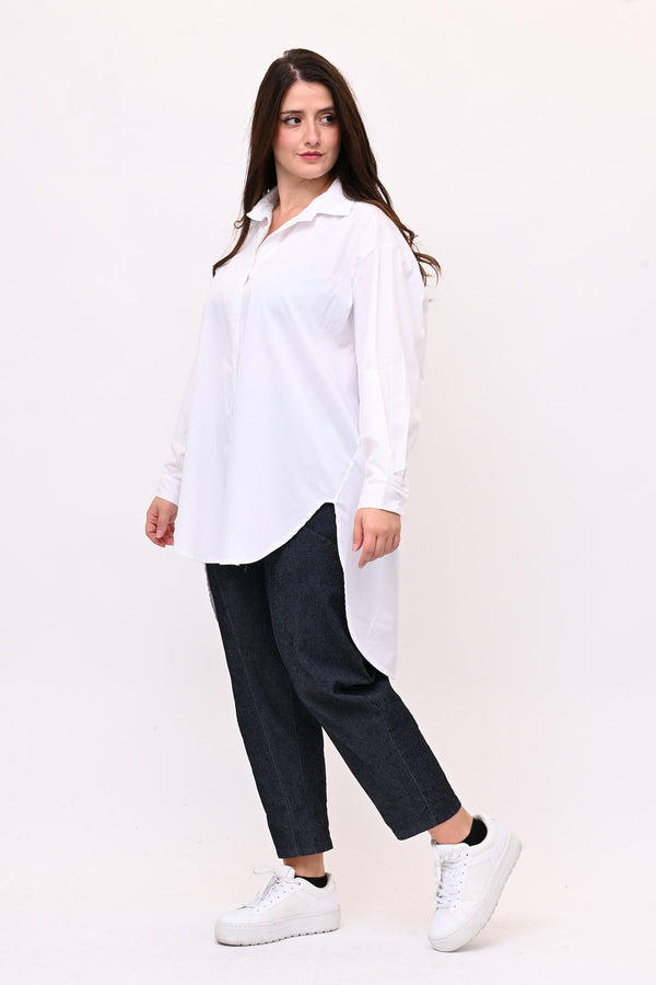 Maxi camicia cotone - Bianco