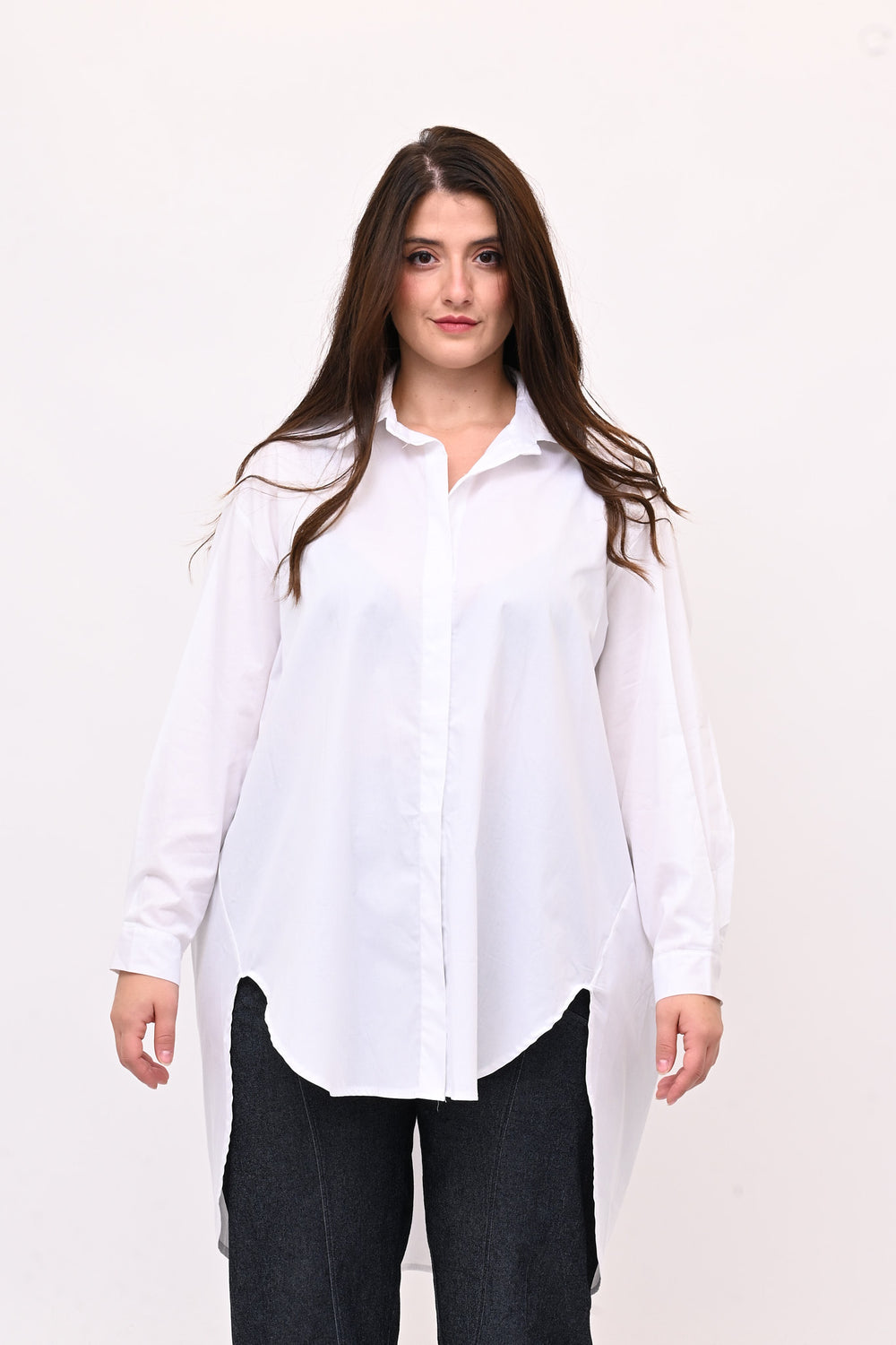 Maxi camicia cotone - Bianco