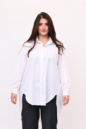 Maxi camicia cotone - Bianco