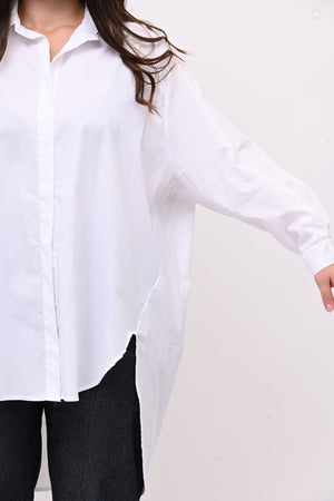 Maxi camicia cotone - Bianco