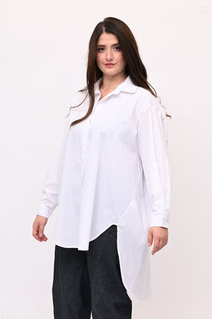 Maxi camicia cotone - Bianco