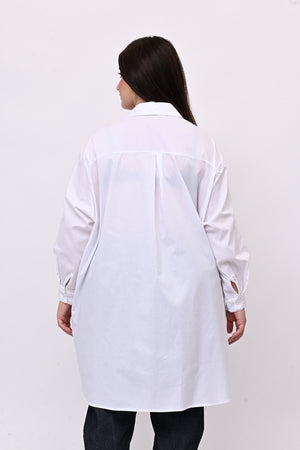 Maxi camicia cotone - Bianco