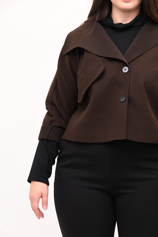 Cappottino crop tasca - Moro