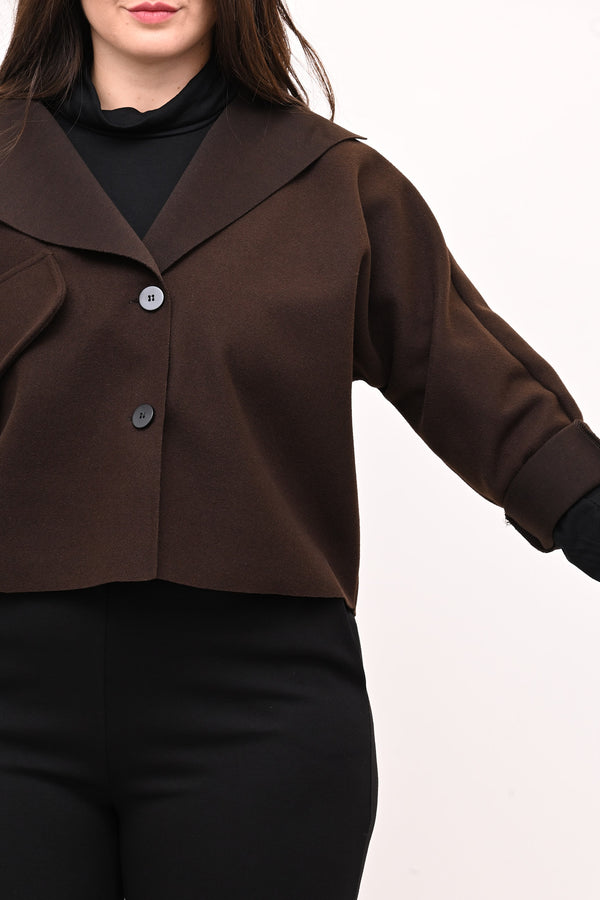 Cappottino crop tasca - Moro