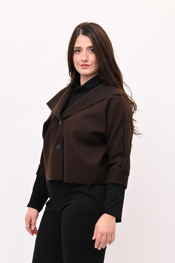 Cappottino crop tasca - Moro