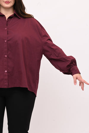 Camicia over manica palloncino - Vino