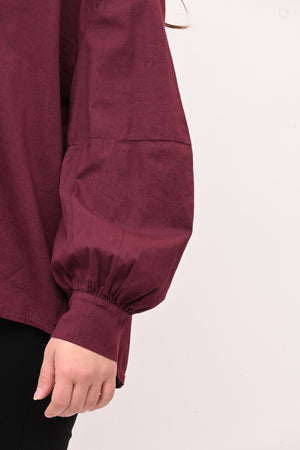 Camicia over manica palloncino - Vino